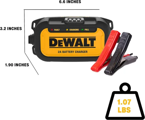 Vista 4 de DEWALT DXAEC2 Cargador y Mantenedor de Batería Automotriz de 2 Amperios Profesional