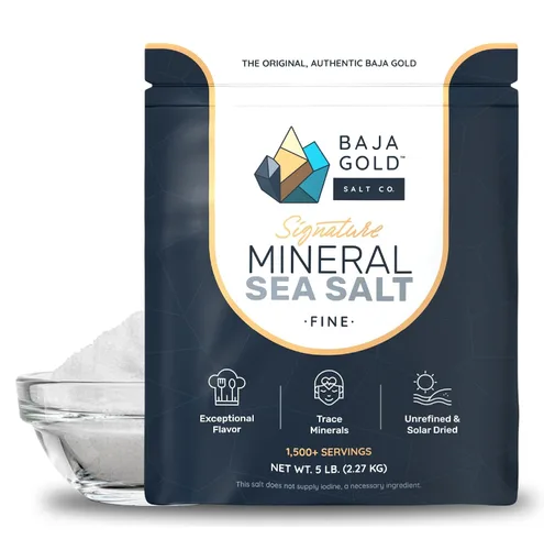Vista 9 de Baja Gold Sal marina mineral - Recomendada por Gary Brecka - Sal de molienda fina para cocinar y hornear Sal natural de Baja para usos culinarios