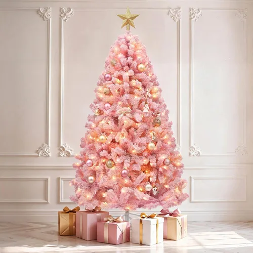 Vista 12 de DWVO Árbol de Navidad de Halloween preiluminado de 6 pies con control Negro
