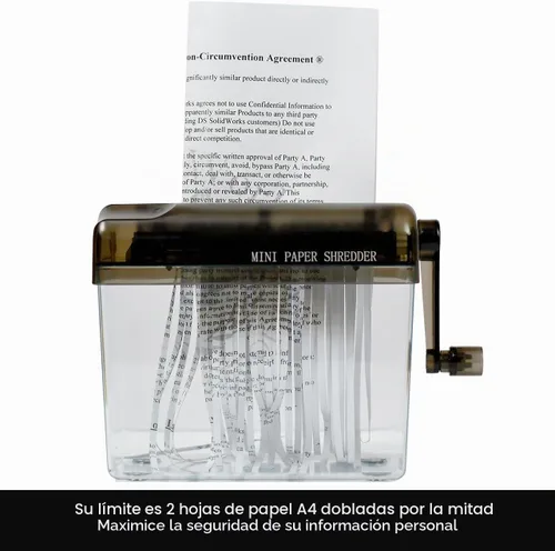 Vista 3 de JIKIOU Mini trituradora de mano portátil trituradora de papel manual trituradora de documentos herramienta de corte de papel para el hogar oficina