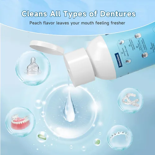 Vista 3 de Solución de limpiador ultrasónico para limpiador ultrasónico de dentaduras: limpieza profesional de retenedores, alineadores invisibles, protectores