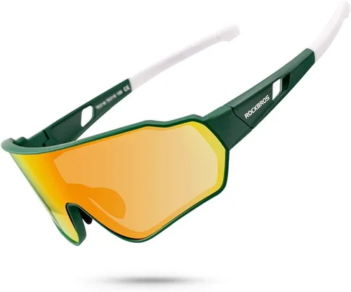 Vista 22 de ROCKBROS Polarized Sports Sunglasses Anti-Glare HD Cycling Sun Glasses Todo negro