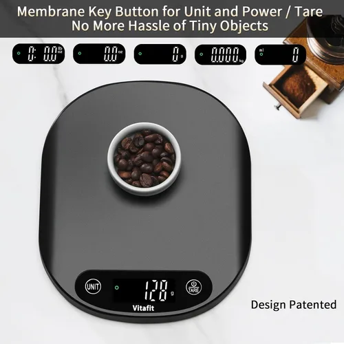 Vista 4 de Vitafit - Báscula digital para alimentos de 15 kg/33 lb de alta precisión de 0.1 oz/1 g, nuestra propia báscula de cocina de fábrica profesional