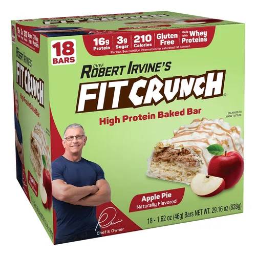 Vista 6 de FITCRUNCH - Barras de proteínas para aperitivo, barra horneada de 6 capas, 4 g de azúcar, sin gluten y centro suave de pastel