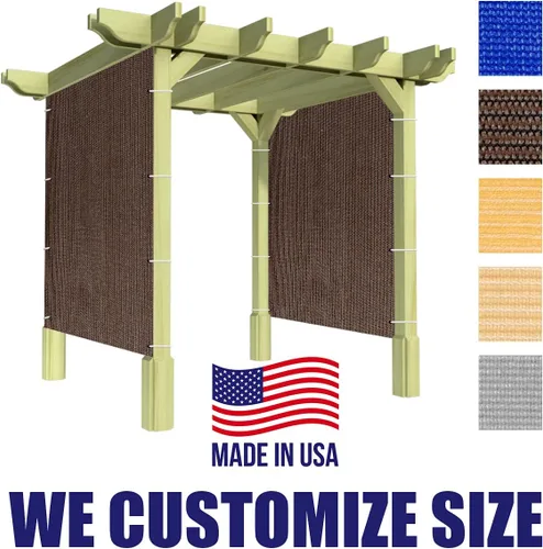 Vista 2 de Panel de privacidad marrón de 3 x 6 pies, pantalla de tela de refugio de 95% de bloqueo UV para pérgola, cenador, ventana, patio, resistente