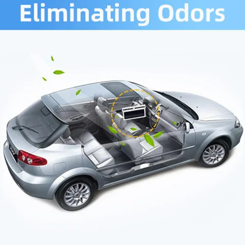 Vista 7 de Riloer Ventilador de coche con energía solar, ventilador de escape de automóvil con energía solar, radiador de automóvil, elimina el olor peculiar