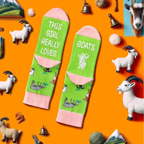 Vista 4 de Zmart Cute Farm Animal Socks for Girls Pigs Socks Pigs Gifts Goats Gifts Dinosaurs Socks Kids