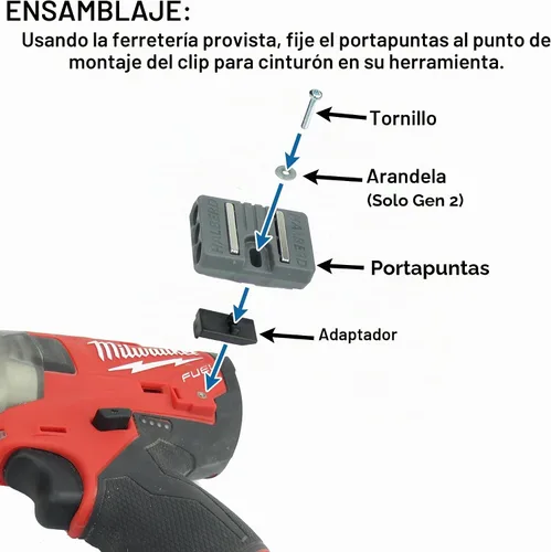 Vista 5 de Halberd - Soporte de puntas premium, solo para Milwaukee M12, paquete de 2