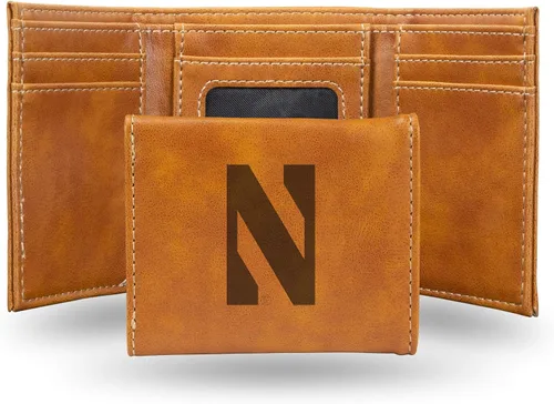 Vista 123 de NCAA Rico Industries - Billetera triple grabada con láser, con grabado láser, accesorio para hombre