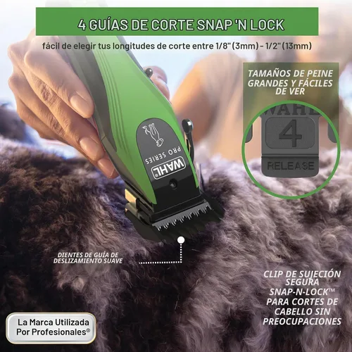 Vista 5 de Wahl Pro Series - Kit inalámbrico de iones de litio para perros – Recargable y resistente cortapelos para perros gruesos – Modelo 3025854