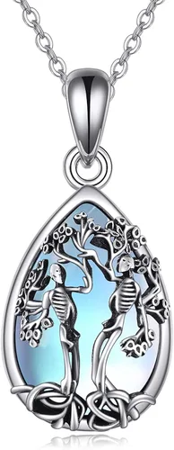 Vista 68 de ONEFINITY Collar de plata de ley 925 con diseño de árbol de la vida con colgante de nudo celta de concha de abulón para mujer