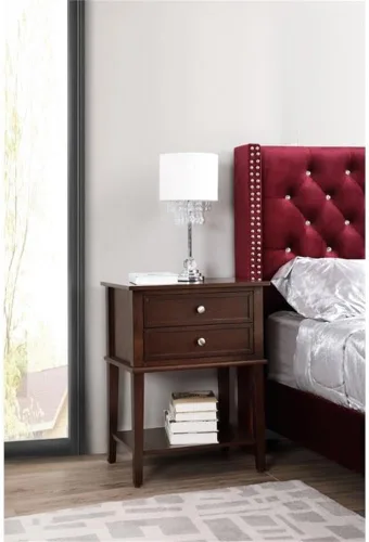 Vista 2 de Glory Furniture Mesita de noche Newton con 2 cajones en capuchino