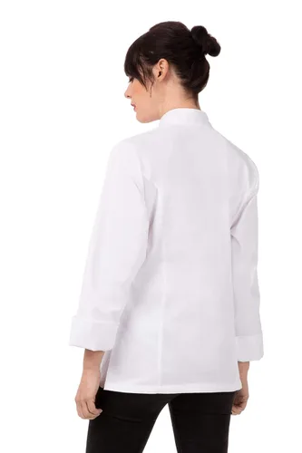 Vista 2 de Chef Works Abrigo de chef Le Mans para mujer Blanco