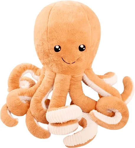 Vista 13 de DENTRUN Pulpo de peluche gigante, muñeca de pulpo de peluche para niños, niñas, adultos, regalo de cumpleaños, Navidad, Halloween, animales marinos