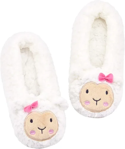 Vista 9 de Panda Bros - Pantuflas gruesas y cálidas para mujer con suela antideslizante, zapatos de casa con diseño de personajes, pantuflas novedosas