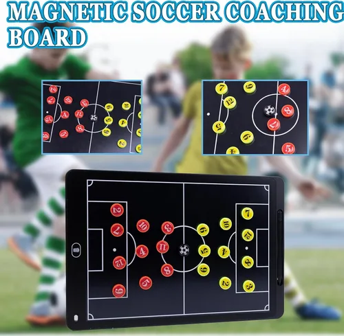 Vista 5 de Pizarra magnética electrónica para entrenamiento de fútbol, pizarra de entrenamiento de fútbol LCD de 16 pulgadas, pizarra de estrategia de fútbol