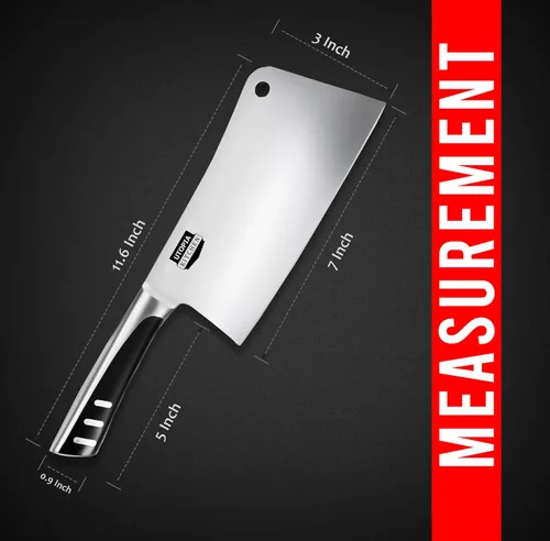 Vista 2 de Utopia Kitchen Cuchillo Cleaver de 7 pulgadas de Acero Inoxidable Cuchillos de Chef Carnicero para Carne, Verduras Cuchillo de Chef de Cocina