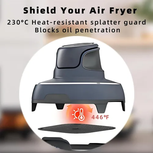 Vista 3 de Protector de silicona contra salpicaduras para freidora de aire Ninja FN101, alfombrilla de silicona resistente al calor para freidora de aire Ninja