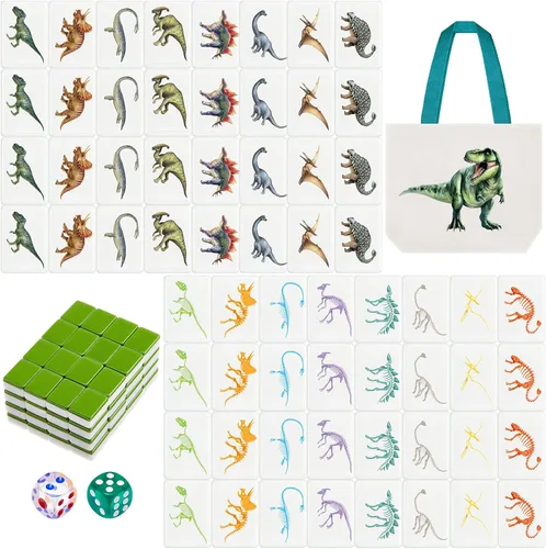 Vista 16 de Hollowfly 2 Jugadores Mahjong Bloque Set Animales