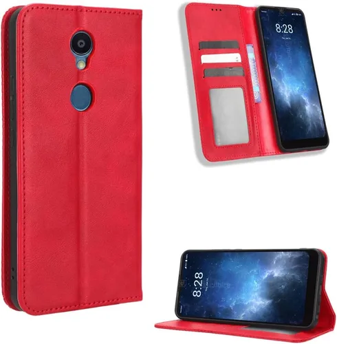 Vista 60 de Funda para BLU Bold N2, funda de piel sintética para BLU Bold N2, funda para BLU Bold N2 5G N0050UU Funda de piel sintética negra Negro