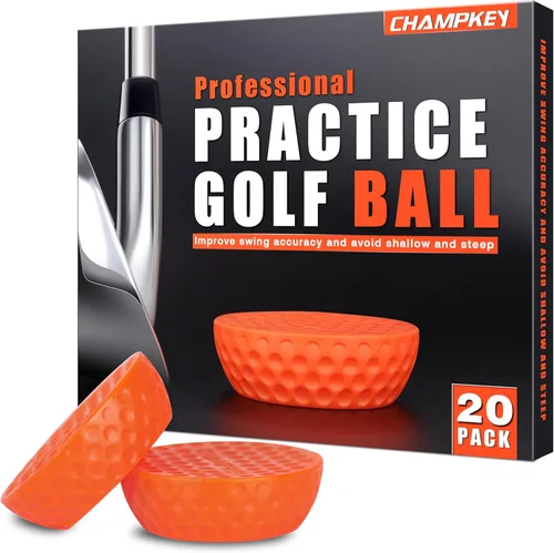 Vista 8 de CHAMPKEY Precision Practice Golf Balls 20 Pack - Soft Rubber Golf Training Balls - Avoid Swing Shallow and Steep Golf Practice Balls
