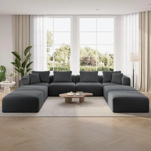 Vista 80 de Novilla - Sofá biplaza modular de 70.8 pulgadas, sofá modular de espacio pequeño, moderno sofá de nube con soporte Smarts Coil®, sofá seccional sin