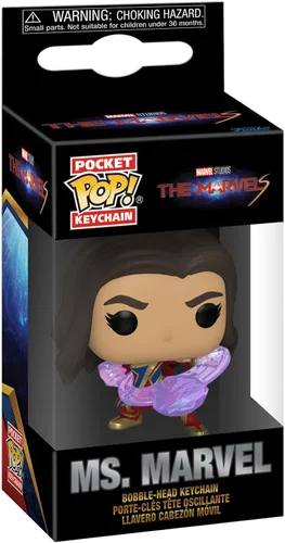 Vista 2 de Funko Pop! Llavero de The Marvels - Ms. Marvel Novelty - Mini figura coleccionable - Relleno de calcetines - Idea de regalo - Producto