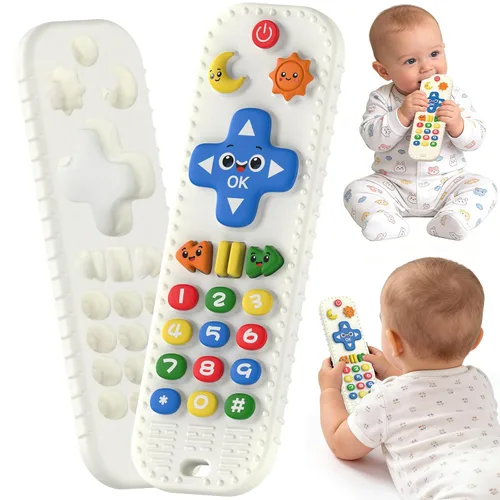 Vista 9 de Mordedor remoto del bebé del silicón de los juguetes de la dentición del Baby Essentials - Juguetes sensoriales para masticar, mordedor para bebé