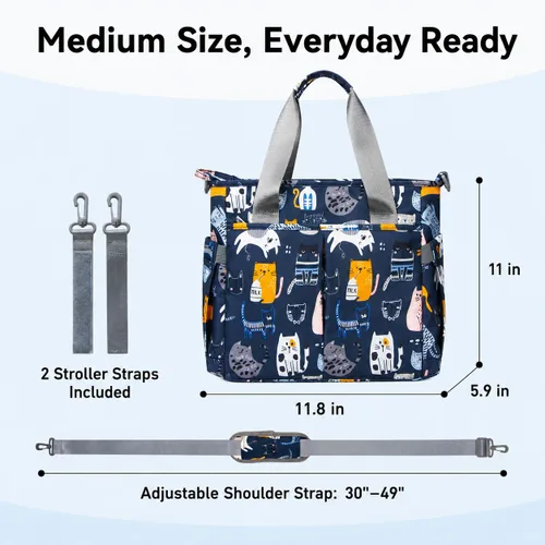 Vista 2 de Bolsa de pañales de viaje mediana para mamá y papá Cat Paradise