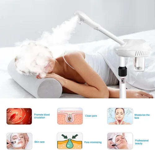 Vista 7 de Vaporizador Facial Profesional para Atomización, Humidificador, Atomizador, Altura y Ángulo Ajustables, Vaporizador Facial para Limpiar la Piel