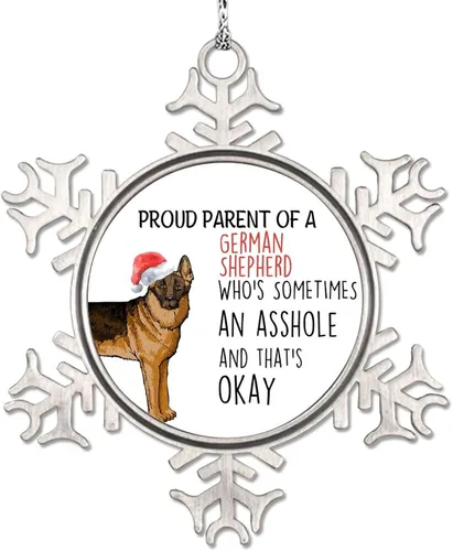 Vista 7 de Christmas Dog Ornaments for Christmas Trees Yorkshire Terrier Dog Christmas Ornament 2023 Proud Parent of A Dog Pet Metal Snowflake Ornaments Unique