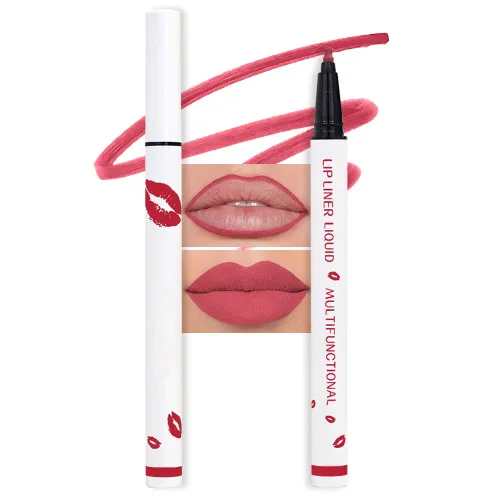 Vista 22 de evpct Lápiz Marcador de Línea de Labios Líquido de Larga Duración, Resistente al Agua, Rojo Oscuro Mate, Marcador de Línea de Labios y Lápiz Labial