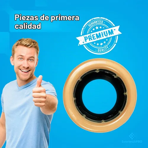 Vista 3 de EvertechPRO Kit universal de repuesto de anillo de cera de inodoro extra grueso para toma de suelo con embudo de brida de goma negra, junta