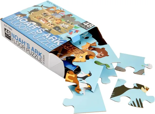 Vista 7 de BLUE PANDA Rompecabezas educativo de piso de aprendizaje - 48 piezas, 2 x 3 pies, multicolor, Arca de Noé - Aprendizaje preescolar y desarrollo