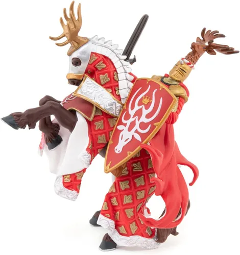 Vista 10 de Papo Figura de la era medieval, caballero ciervo rojo