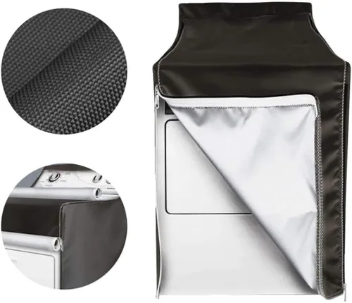 Vista 7 de Cubierta para lavadora/secadora, diseño de cremallera, impermeable, a prueba de polvo, protector solar moderado (W29 D28 H43 pulgadas) para carga