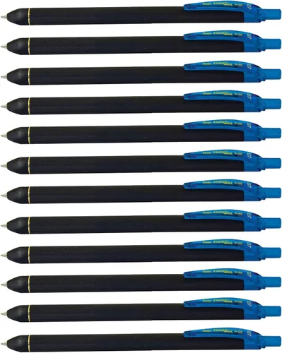 Vista 10 de Pentel EnerGel Kuro - Bolígrafo de gel líquido, (punta de 1/32 pulgadas - 0.7 mm) línea media, tinta negra, paquete de 12 (BL437R1-A)