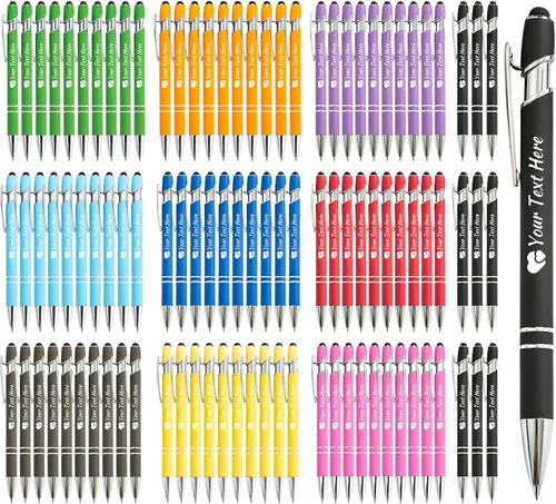 Vista 43 de Bolígrafos personalizados con lápiz capacitivo, bolígrafos personalizados impresos con tu logotipo o mensaje, ideales para regalos, promociones