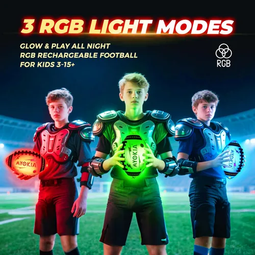 Vista 4 de Balón de fútbol que brilla en la oscuridad, regalo de cumpleaños para niños y adolescentes de 3-15+, RGB recargable, bola que brilla en la oscuridad