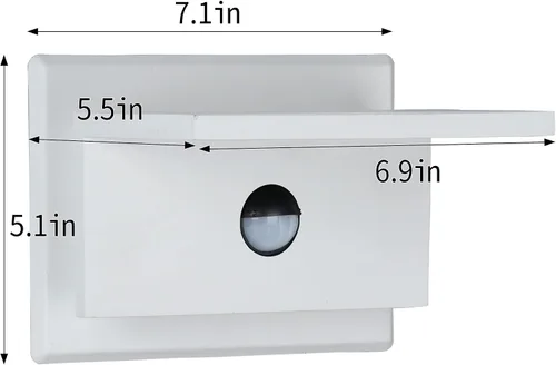 Vista 5 de Lustrlach Luces de pared para exteriores con sensor de movimiento, color blanco, para casa, moderna, LED, impermeable, de aluminio, para montaje