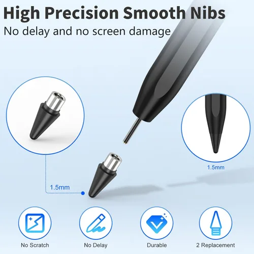 Vista 8 de Lápiz capacitivo para pantallas táctiles iOS y Android, lápiz activo para Samsung, lápices capacitivos digitales inteligentes