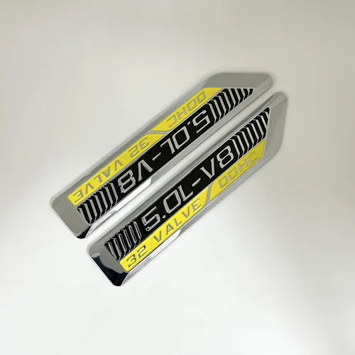 Vista 13 de 5.0L-V8 32 Válvulas DOHC Emblema Personalizado Premium S550 Plataforma Coyote Insignia Soler Performance (Negro - Negro) Compatible