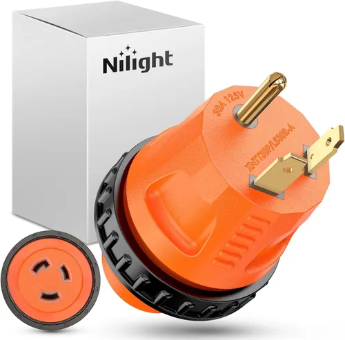 Vista 11 de Nilight Adaptador de Corriente para RV de 30 Amperios a 15 Amperios 110 Voltios Enchufe RV de Servicio Pesado TT-30P a 5-15R Enchufe Macho de 30A a