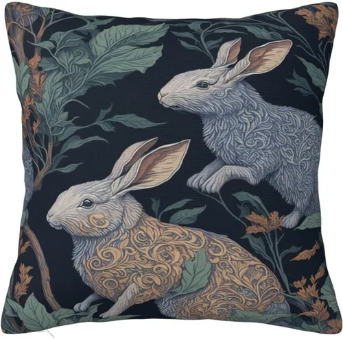 Vista 74 de Fundas de almohada William Morris diseño Strawberry Thief, fundas de almohada decorativas suaves para exteriores, fundas de almohada para decoración