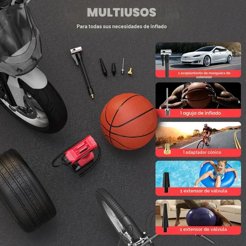 Vista 5 de LIVOWALNY Compresor de aire para inflador de neumáticos, compatible con batería Milwaukee de 18 V, bomba de aire eléctrica portátil inalámbrica