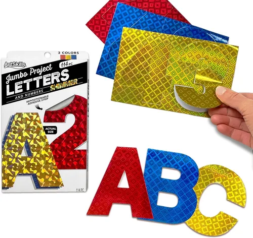 Vista 12 de ArtSkills Letras de póster de 4 pulgadas para proyectos de tableros de pósteres, tablones de anuncios de aula, suministros para hacer letreros