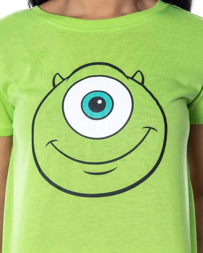 Vista 3 de Disney Monsters Inc. Sulley - Conjunto de pijama de 2 piezas para mujer, Verde lima