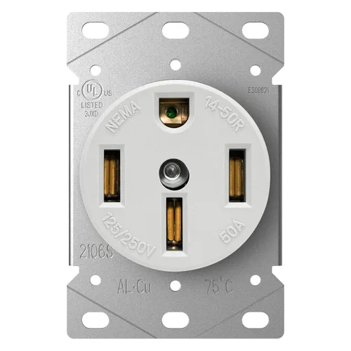 Vista 11 de AIDA Receptáculo para secadora de 30 amperios, 3 polos, 4 cables, 125/250 voltios, 14-30R, montaje empotrado, resistente, listado UL, paquete de 1
