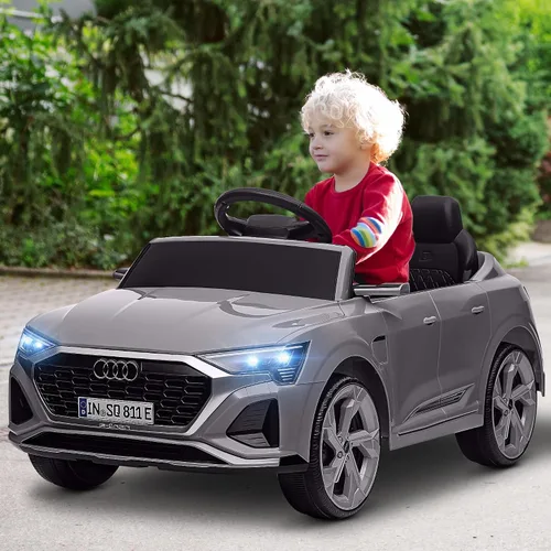 Vista 2 de Qaba Audi Q8 e-tron Sportback Licensed 12V Kids Ride on Car Music Gray Gris