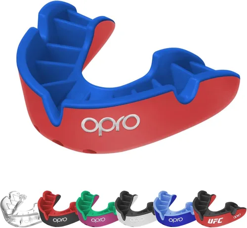 Vista 14 de OPRO Protector bucal moldeable de nivel plateado, ajuste esencial (negro/rojo) para niños y jóvenes, protector bucal de boxeo para artes marciales